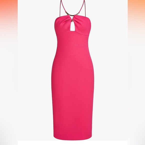 NWOT Halston Adrina Dress in Stretch Crepe, Pink - Picture 4 of 11